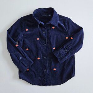 Janie and Jack Boy’s Embroidered Pumpkin Corduroy Shirt – Size 2T